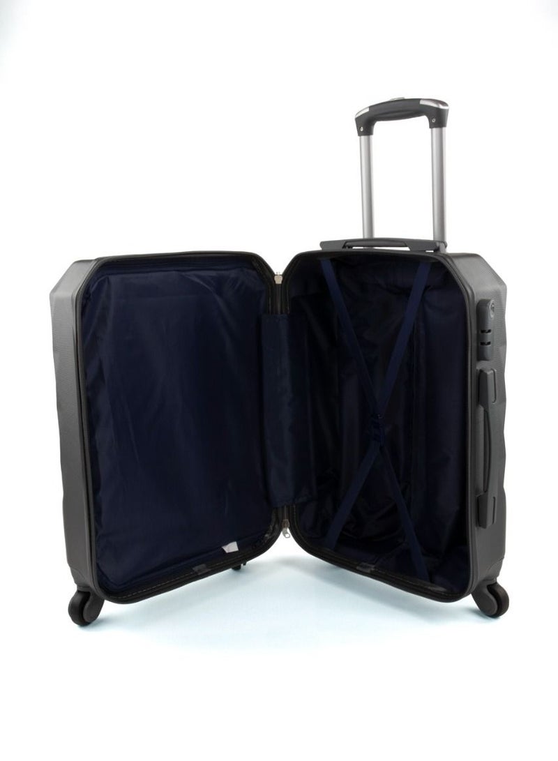 ليمرا طقم شنط سفر مكون من 6 حقائب أمتعة بعجلات و بتصميم صلب رمادي غامق - Image 3