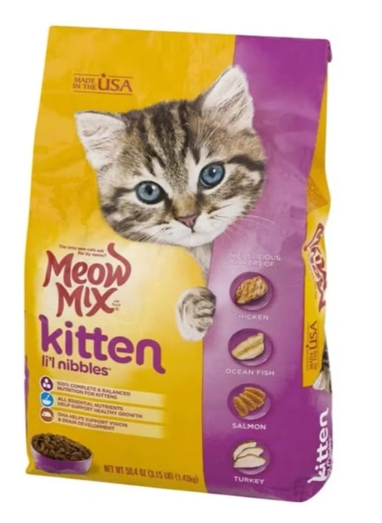 Meow Mix - Nibbles Dry Food For Cat Yellow/Pink 1.43kg - Image 1