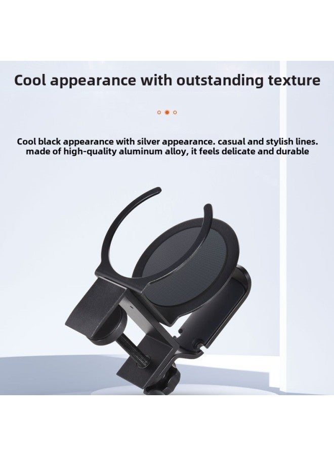 Creative Metal Rotatable Cup Holder Cup Holder Headset Hanger Headset Desktop Storage Cup Cup Clip-Color:Silver - Image 4