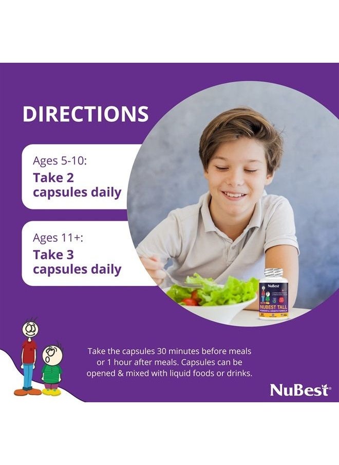 NuBest - Tall - Advance Healthy Height Supplement - Grow Taller Naturally, Height Increase Formula for Children (5+) & Teens Helps Maximum Height Potential - 60 Capsules | 1 Month Supply - Image 1