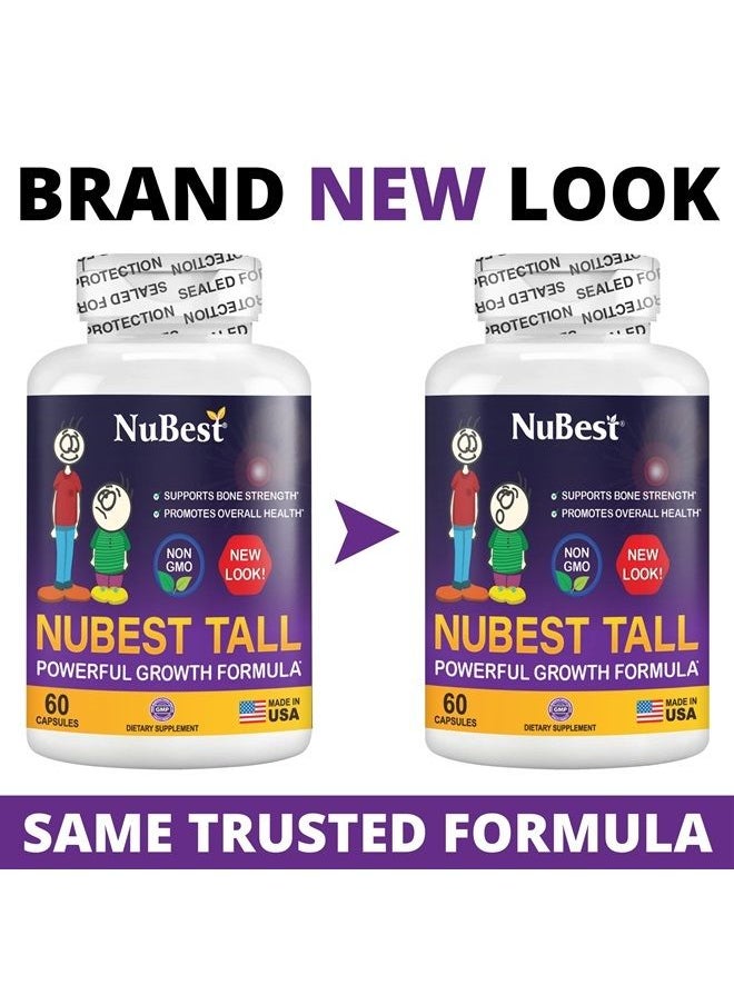 NuBest - Tall - Advance Healthy Height Supplement - Grow Taller Naturally, Height Increase Formula for Children (5+) & Teens Helps Maximum Height Potential - 60 Capsules | 1 Month Supply - Image 1