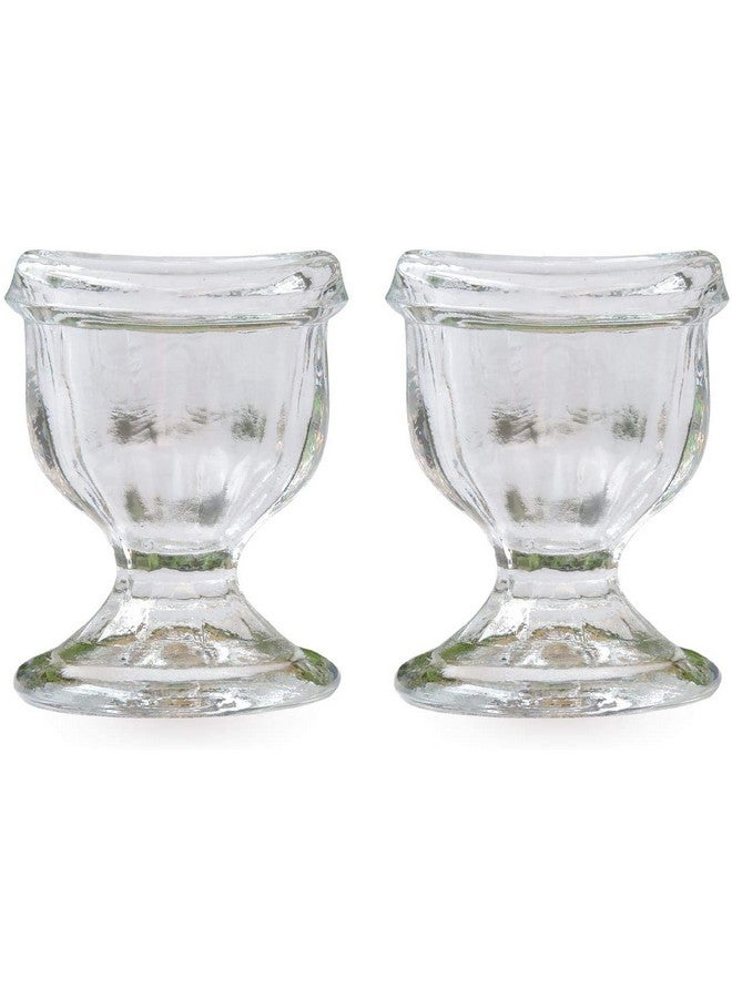 GoodsHealthShop Glass Eye Wash Cup Smooth Edge Eye Wash Cups Eye Shaped Rim Snug Fit (2 Pcs)  - Image 1