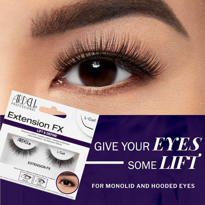 Ardell Lash Extension FX L Curl Lashes â€“ Lift & Define Eyelashes, Natural Lashes for Hooded Eyes, Reusable Eye Lash, 4 Pack - Image 2