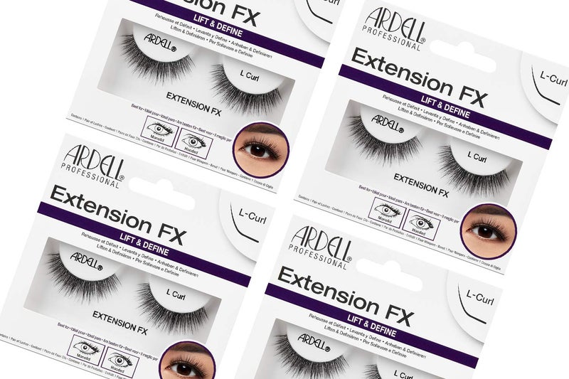 Ardell Lash Extension FX L Curl Lashes â€“ Lift & Define Eyelashes, Natural Lashes for Hooded Eyes, Reusable Eye Lash, 4 Pack - Image 1