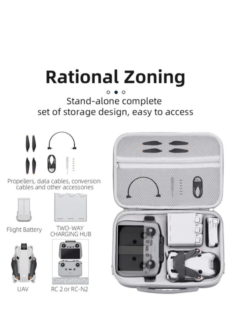 Carrying Case for Mini 4 Pro Portable Hardshell Travel Storage Case/Shoulder Handbag Compatible with DJI RC 2/DJI RC-N2 Remote Controller Fly More Combo Accessories