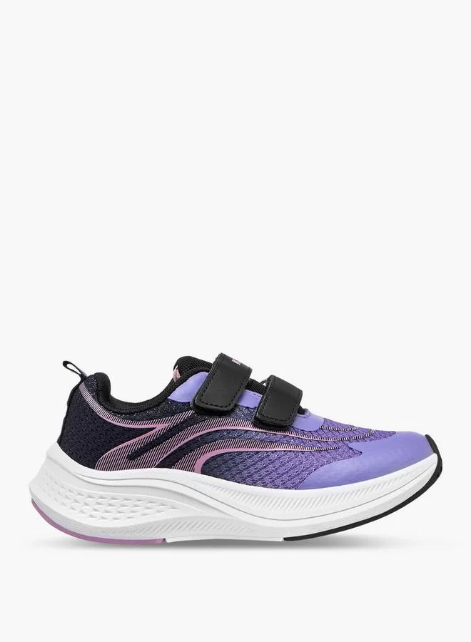 Girls' Textured Sports Shoes with Hook and Loop Closure