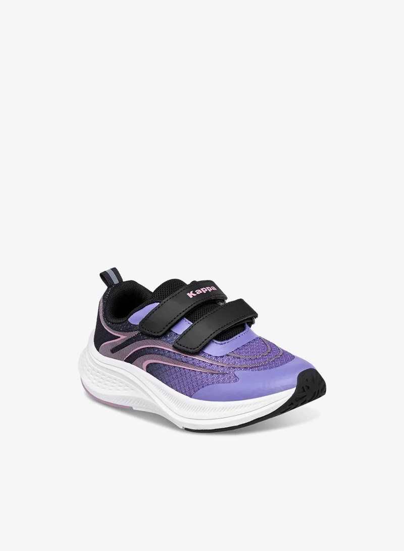 Kappa Girls' Textured Sports Shoes with Hook and Loop Closure