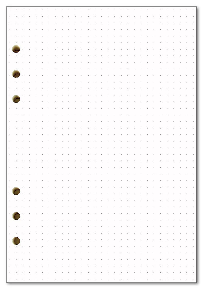 newestor A5 Dot Grid Refill Paper for Filofax Notebook, 6 Holes Punched, Pack of 100 Sheets - Image 1