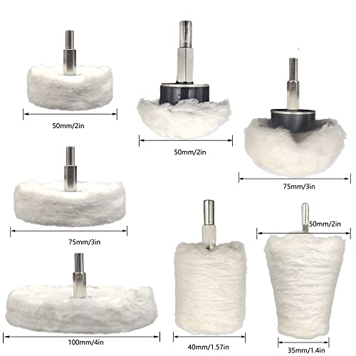 Tworider 14 Pcs Polishing Wheel Kit for Drill - Buffing Pad Set With 2 Compounds and 5 Felt Wheels for Aluminum, Stainless Steel, Chrome, Metal, Glass, Car Detailing - Image 2