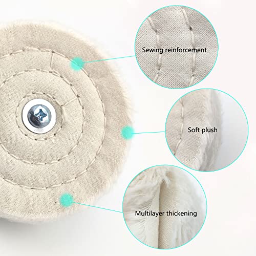 Tworider 14 Pcs Polishing Wheel Kit for Drill - Buffing Pad Set With 2 Compounds and 5 Felt Wheels for Aluminum, Stainless Steel, Chrome, Metal, Glass, Car Detailing - Image 4