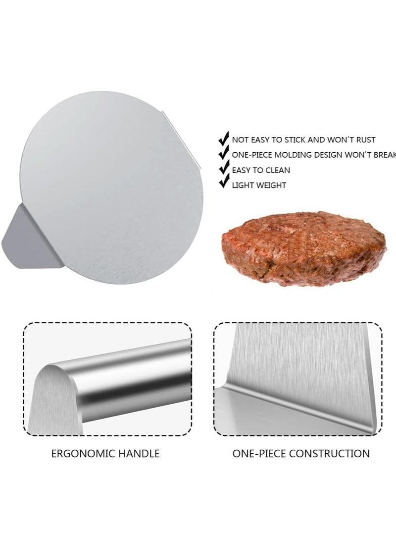 صحافة اللحوم برجر الصحافة مع ورقة برجر باتي جولة 12 سم ، مجموعة من 100 ورقة باتي غير اللاصقة للبرجر الصحافة ، زيغزاغ باتي وخبز الكعكة - Image 4