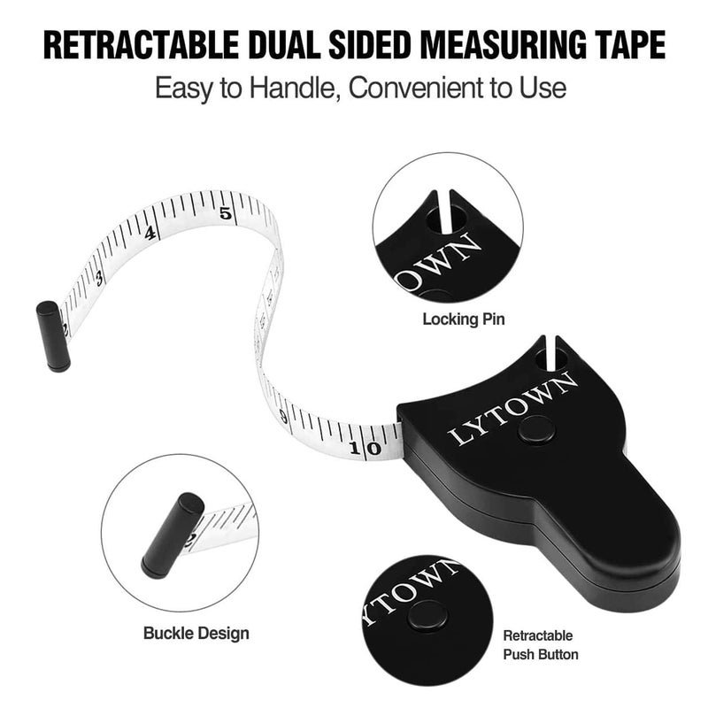 LYTOWN 2PCS Tape Measure Body Measuring Tape 60inch (150cm), Retractable Measuring Tape for Body Measurement & Weight Loss, Accurate Body Tape Measure for Fitness, Tailor, Sewing, Handcrafts, Clothes - Image 4