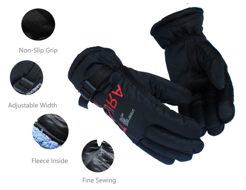 Alexvyan Anti Slip Snow and Wind Proof Soft Warm Winter Gloves for Riding, Cycling, Byke, Bike, Motorcycle for Gents Men Boy (Red) - Image 2