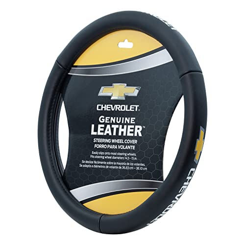 Plasticolor 006742R03 Chevrolet Genuine Leather Steering Wheel Cover - Image 1