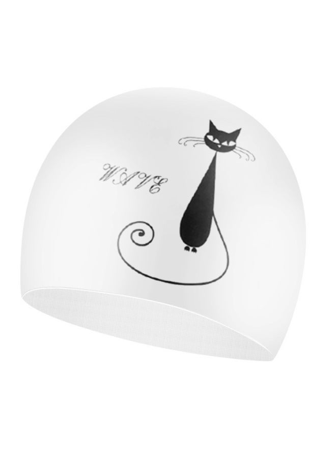 قبعات سباحة للبالغين بتصميم النقاط المتموجة، سميكة جداً