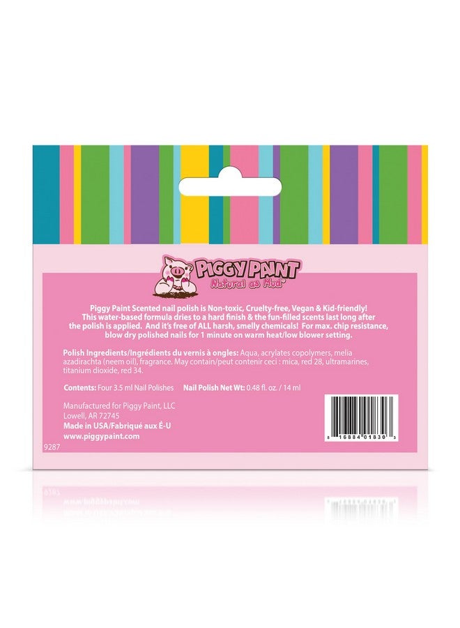 بيجي باينت طلاء أظافر بيجي بينت للفتيات، غير سام بنسبة 100% - آمن، خالٍ من المواد الكيميائية، قليل الرائحة، للأطفال، مجموعة من 4 ألوان معطرة - Image 2