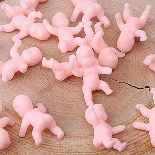 JUXINGDAZYF 12 King Cake Babies 36PCS Mini Plastic Babies for Baby Shower Ice Cube Game Party Favor Decorations Party Pet King Cake King Cake Baby Plastic Baby White - Image 1