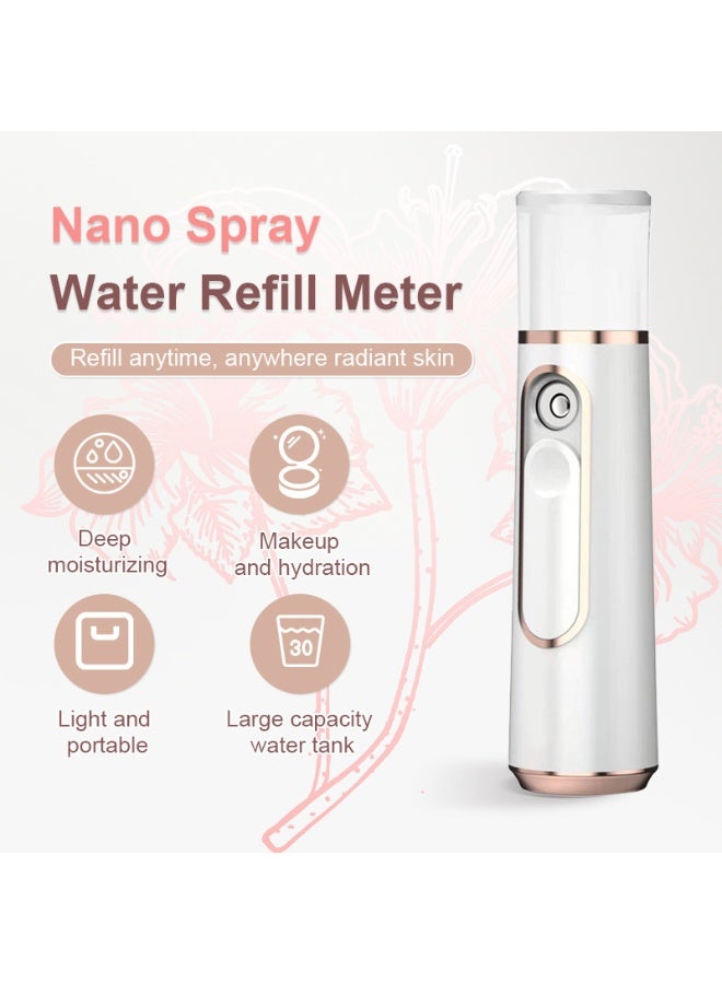 Nano face spray, 30ml mini face moisturizing spray, portable face spray, USB rechargeable skin care machine, face moisturizing cream and daily makeup moisturizing cream. Handheld convenient humidifier, air purifier - Image 2