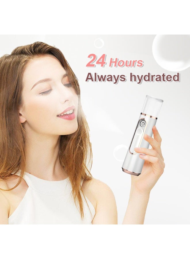 Nano face spray, 30ml mini face moisturizing spray, portable face spray, USB rechargeable skin care machine, face moisturizing cream and daily makeup moisturizing cream. Handheld convenient humidifier, air purifier - Image 1
