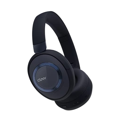 Cleer Alpha Noise Cancelling Bluetooth Headphones, 40mm Ironless Driver, Deep Bass Customize EQs, 35Hr Play, Dual-Mic, Clear Calls, Comfort Fit, Bluetooth 5.1, Hi-Res Wireless Headphone, Midnight Blue - Image 1