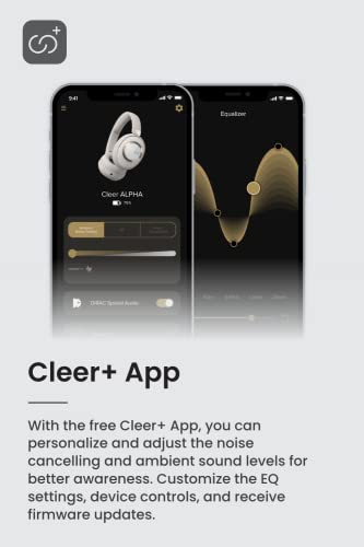 Cleer Alpha Noise Cancelling Bluetooth Headphones, 40mm Ironless Driver, Deep Bass Customize EQs, 35Hr Play, Dual-Mic, Clear Calls, Comfort Fit, Bluetooth 5.1, Hi-Res Wireless Headphone, Midnight Blue - Image 4