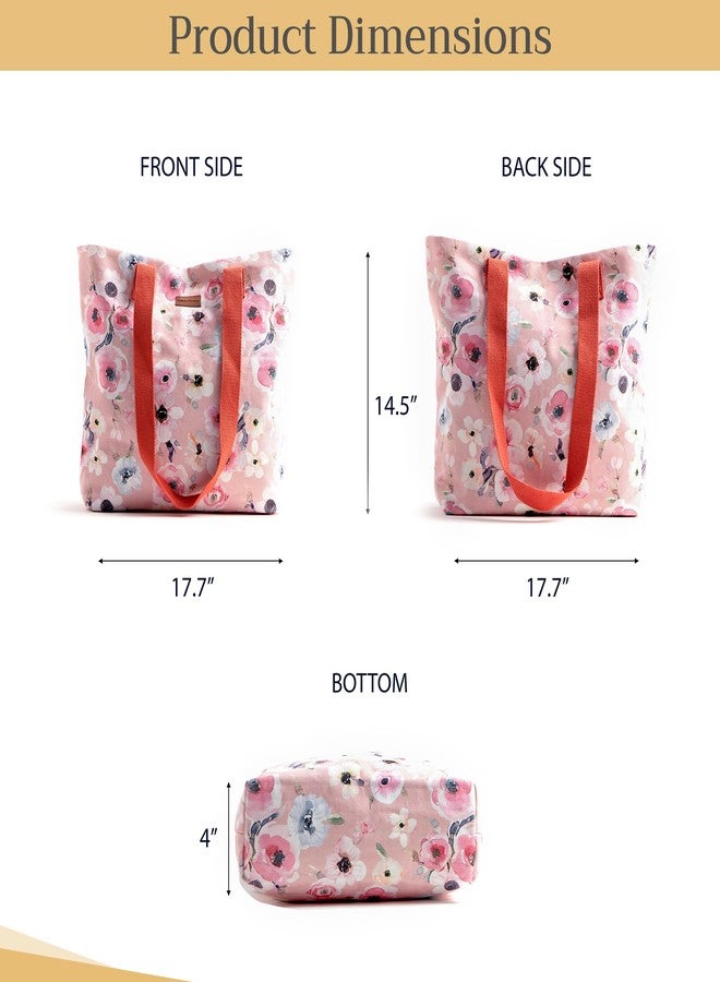 Maison d' Hermine Canvas Tote Bag for Women Cotton Canvas Reusable Shoulder Grocery Bags Bulk with Handles for Shopping Travel Holiday Mom Work Beach Lunch Men Perfect for Gift (Pale Garden) - Image 5