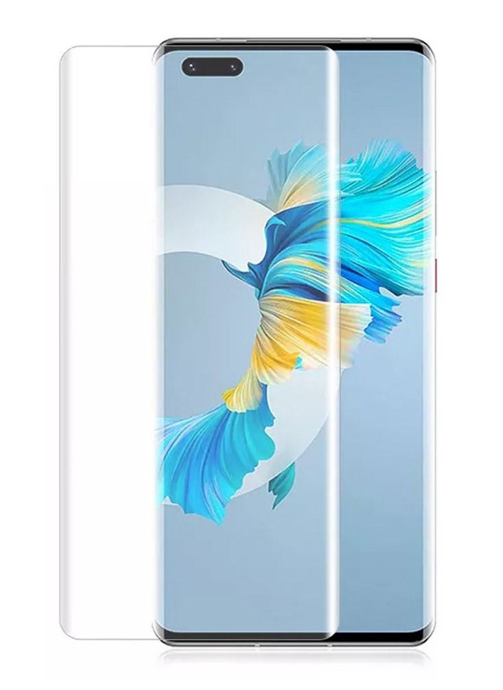 CATANES - Huawei Mate 40 Pro UV Screen Protector 6D Tempered Glass 9H Adhesive Nano Liquid UV Glue Full Coverage Clear - Image 1