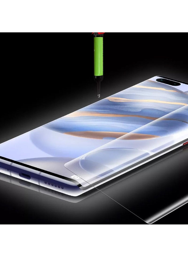 CATANES - Huawei Mate 40 Pro UV Screen Protector 6D Tempered Glass 9H Adhesive Nano Liquid UV Glue Full Coverage Clear - Image 1