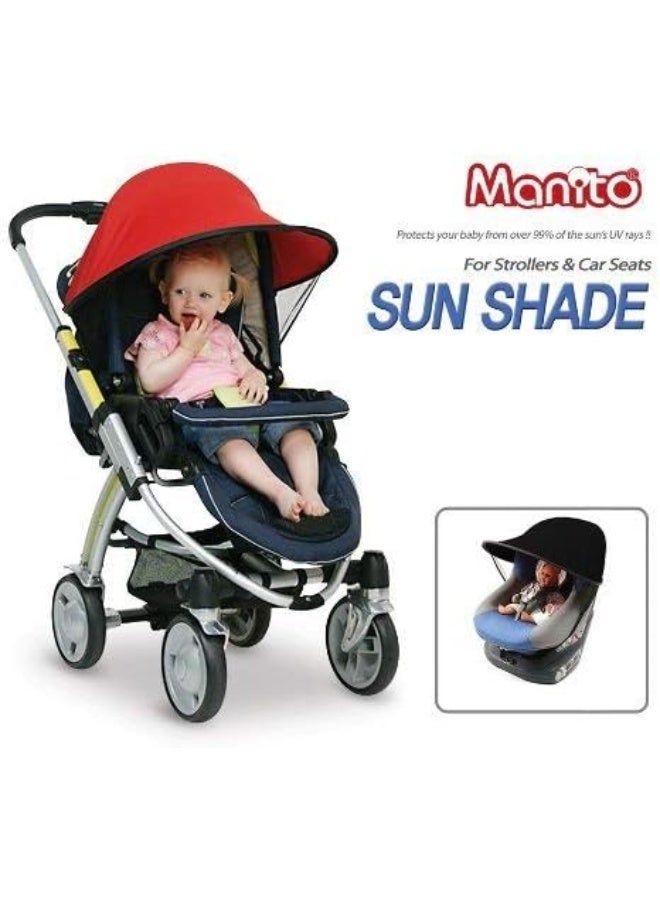 Manito Sun Shade for Strollers and Car Seats (Khaki Grey) UPF 50+ - Image 5