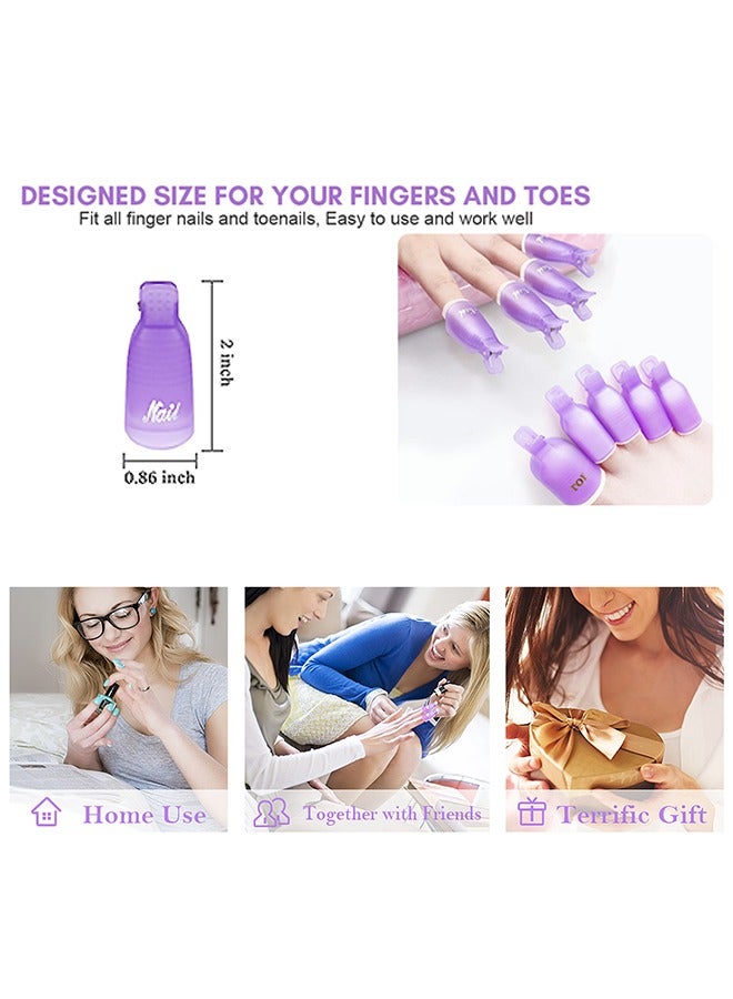 20 Pcs Gel Polish Remover Clips, Cleaner Cap Clip Reusable Toenail and Finger Gel Polish Remover Tool, Best Gel Nail Polish Remover Kit for Professional Salon (Red+Purple) - Image 2