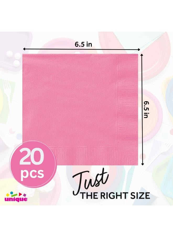 Unique 20 Hot Pink Luncheon Napkins - Image 3
