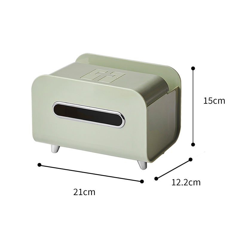 Cream Style Tissue Box Desktop Light Luxury Style Paper Box Household Living Room Coffee Table Multifunctional Remote Control Paper Box(Light grass green) - Image 1