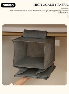 DUNISO 5-Tier Hanging Clothes Organizer, Hanging Shelf Organizer with 2 Drawers, Storage Box Collapsible Shelves Hanging Closet for Clothes, Socks, Underwear, Hat, Jeans, Towel, Sweater, in Bedroom, Dorm College Room  - Image 5