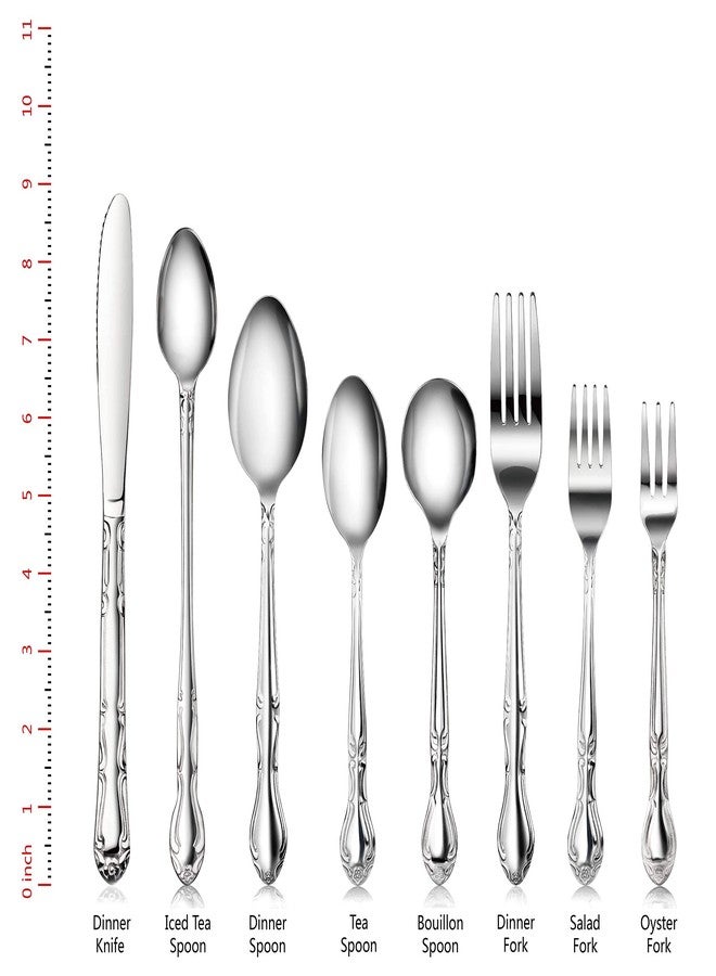 New Star Foodservice 58765 Stainless Steel Rose Pattern Iced Teaspoon 7.7-Inch Set of 12 - Image 3
