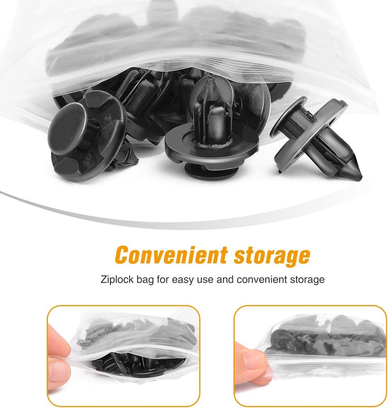 جوواك مجموعة GOOACC GRC-46 المكونة من 100 قطعة من مشابك مثبتات النايلون للصدام، بديل OEM #01553-09321، مقاس 8 مم، مع قطعة إضافية واحدة من أداة إزالة المثبتات مقاوم للبقع والتلطيخ - Image 5