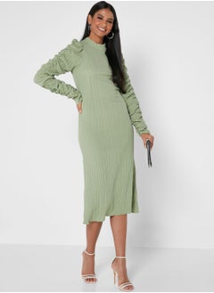 GHOSPELL High Neck Ruched Dress  - Image 4
