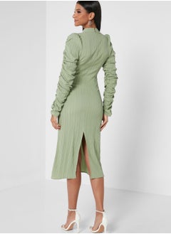 GHOSPELL High Neck Ruched Dress  - Image 2