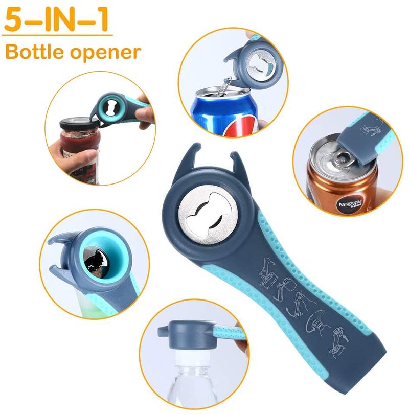 Otstar Latest Jar Opener for Seniors with Arthritis, Weak Hands, 5 in 1 Bottle Opener Tool with Rubber Jar Gripper Pad and Corkscrew Wine Opener - Image 4
