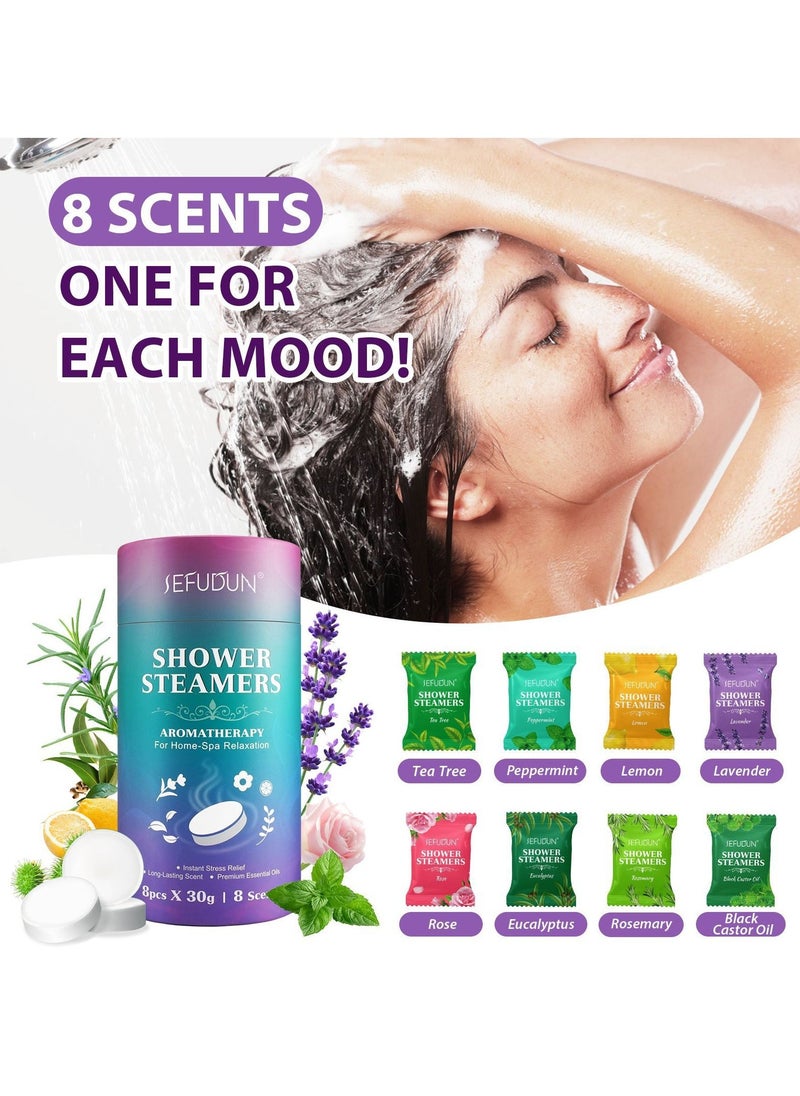Sefudun Shower Steamer Aromatherapy, 8 Pack Bath Bombs with Essential Oils for Relaxation, Shower Bombs for Women and Men, Pamper Self-Care, Shower Steamer for Women Lady, Mother Day's Gifts - Image 2