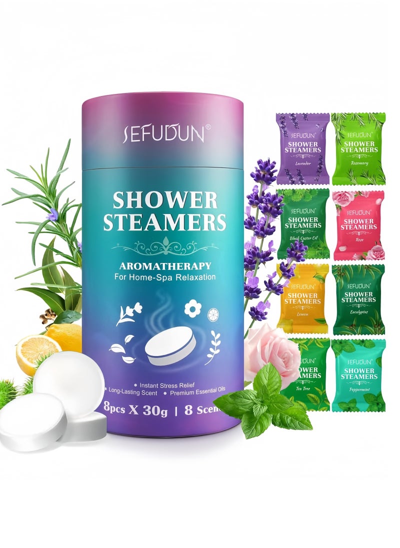 Sefudun Shower Steamer Aromatherapy, 8 Pack Bath Bombs with Essential Oils for Relaxation, Shower Bombs for Women and Men, Pamper Self-Care, Shower Steamer for Women Lady, Mother Day's Gifts - Image 1