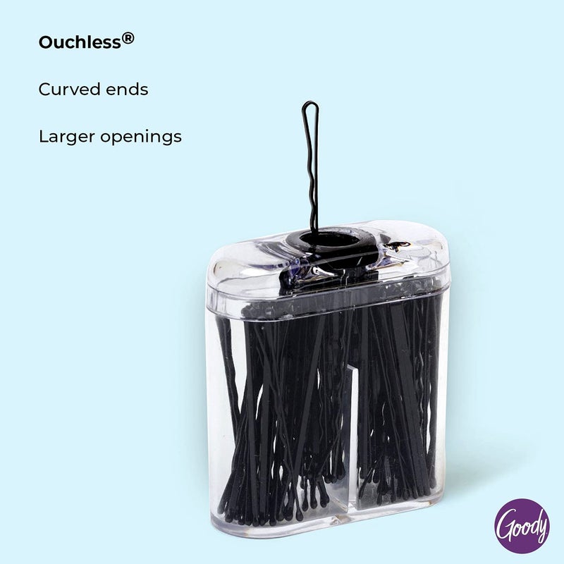 Goody SlideProof Bobby Pin Box with Magnetic Top - 75 Ct, Black Bobby Pins for Hair Styling, Lock In Style, Comfortable, Pain-Free Styling Accessories for Women & Men, All Hair Types - Image 3