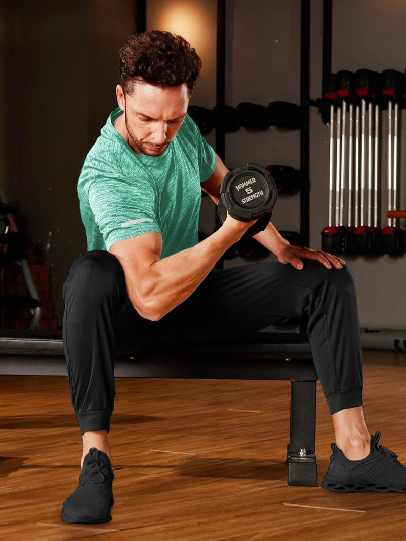 TACVASEN Men's Athletic Shirts & Tees Gym Shirts for Men Workout Short Sleeve Quick Dry Running Dry Fit Shirts for Men Performance Tee Shirt Men Light Green - Image 2