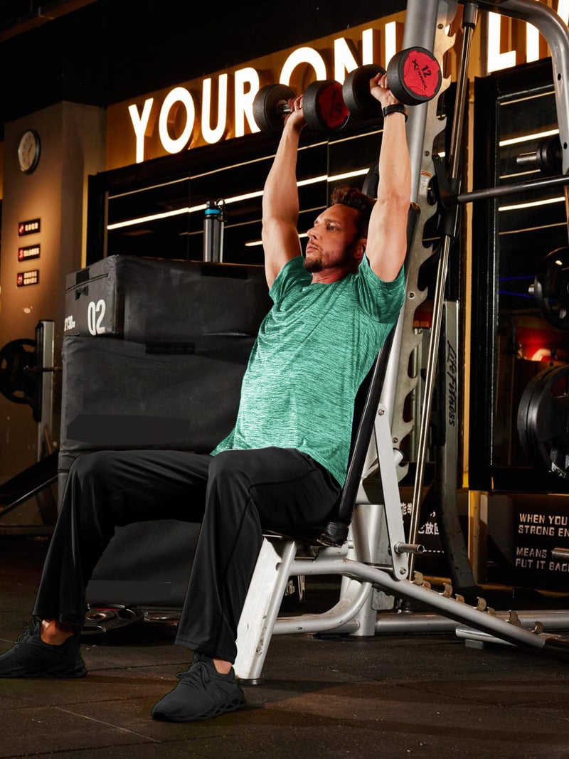 TACVASEN Men's Athletic Shirts & Tees Gym Shirts for Men Workout Short Sleeve Quick Dry Running Dry Fit Shirts for Men Performance Tee Shirt Men Light Green - Image 3