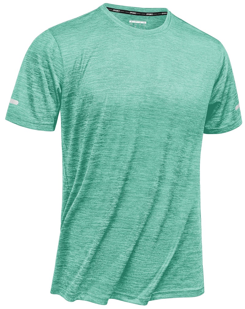 TACVASEN Men's Athletic Shirts & Tees Gym Shirts for Men Workout Short Sleeve Quick Dry Running Dry Fit Shirts for Men Performance Tee Shirt Men Light Green - Image 1