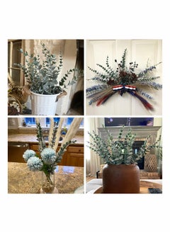 Y&D Eucalyptus Leaves 20pcs Artificial Stems Real Grey, Green Touch Branches for Home Office Centerpiece Wedding Banquet Flower Arrangement Decoration  - Image 5