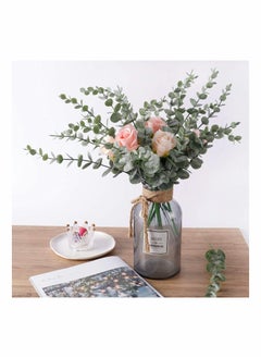 Y&D Eucalyptus Leaves 20pcs Artificial Stems Real Grey, Green Touch Branches for Home Office Centerpiece Wedding Banquet Flower Arrangement Decoration  - Image 2