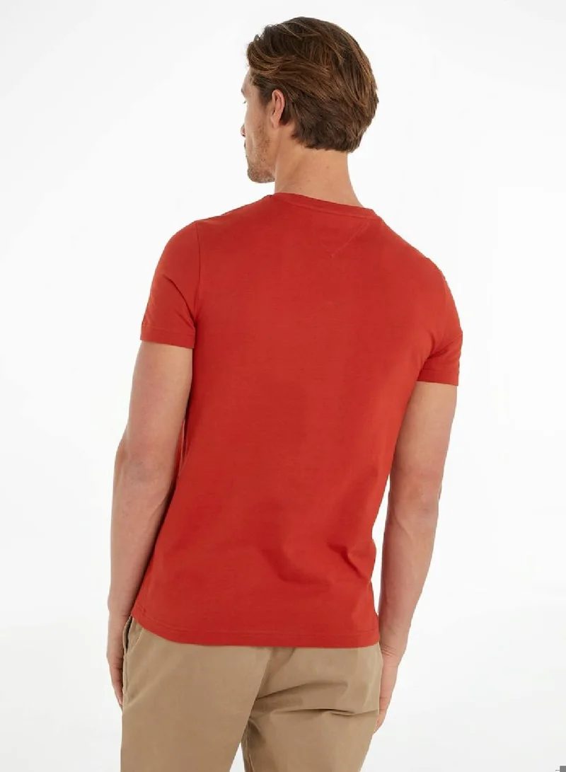 TOMMY HILFIGER Logo Embroidery Slim Fit T-Shirt