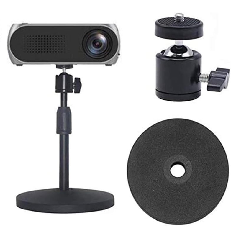 Coret Desktop Mini Projector Stand for Projector CCTV DVR Angle Adjustable Mini Projector Stand 38in Mounting Screw with 14 Screw 360 Rotatable Adapter Ball Head