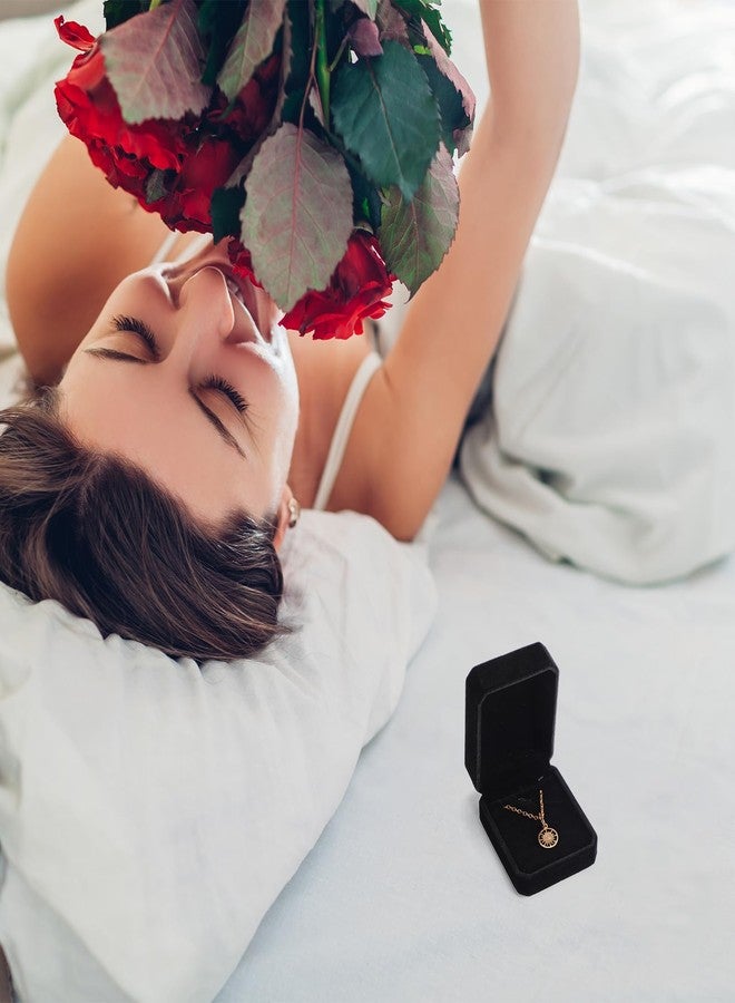 سوريو مجموعة علب هدايا مجوهرات مخملية سوداء من Sureio، 18 قطعة، مثالية لعرض القلائد والخواتم والأقراط، مناسبة لحفلات الزفاف وأعياد الميلاد. - Image 5