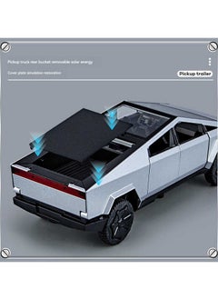 بيوينتي نموذج شاحنة بيك اب من Cybertruck Diecast، مركبة معدنية للطرق الوعرة مع صوت وإضاءة، لعبة للأطفال  - Image 5